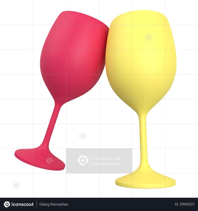 Wine Glass  3D Illustration