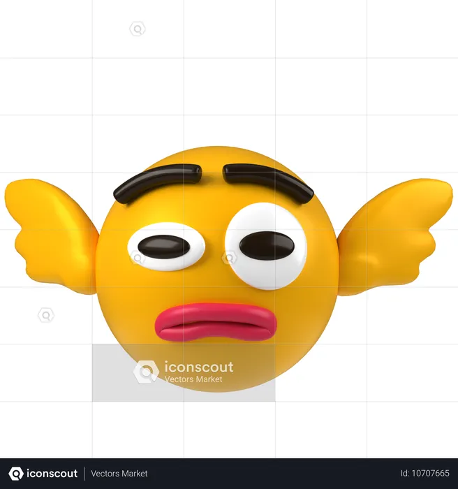 Wings Smiley  3D Icon