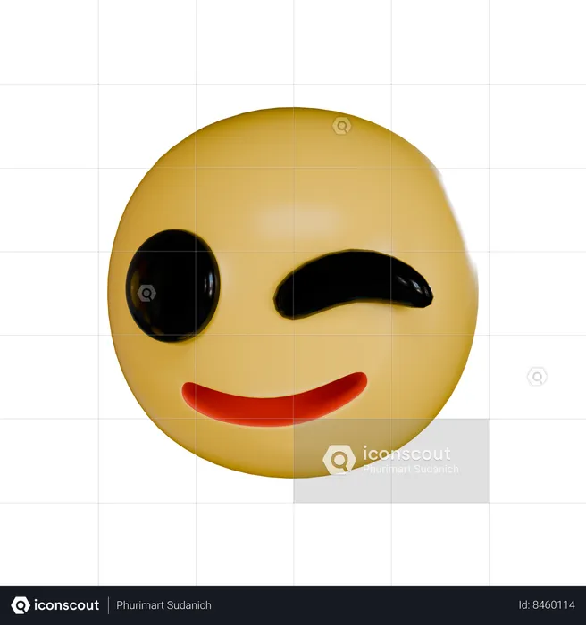 Wink Emoji 3D Icon