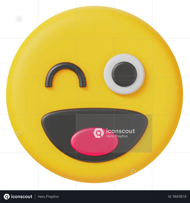 ウィンク Emoji 3D Icon