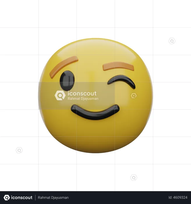 Wink Emoji 3D Emoji