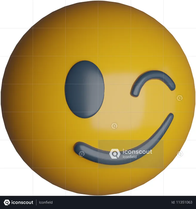 Winking  3D Icon