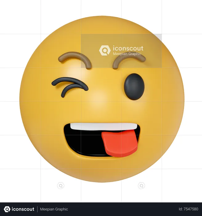 Winking Emoji 3D Icon
