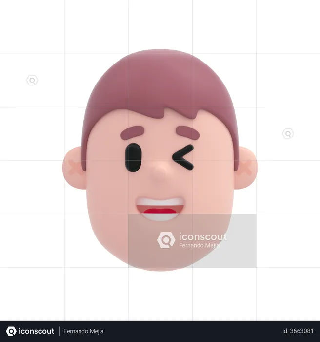 Winking Boy Emoji 3D Emoji