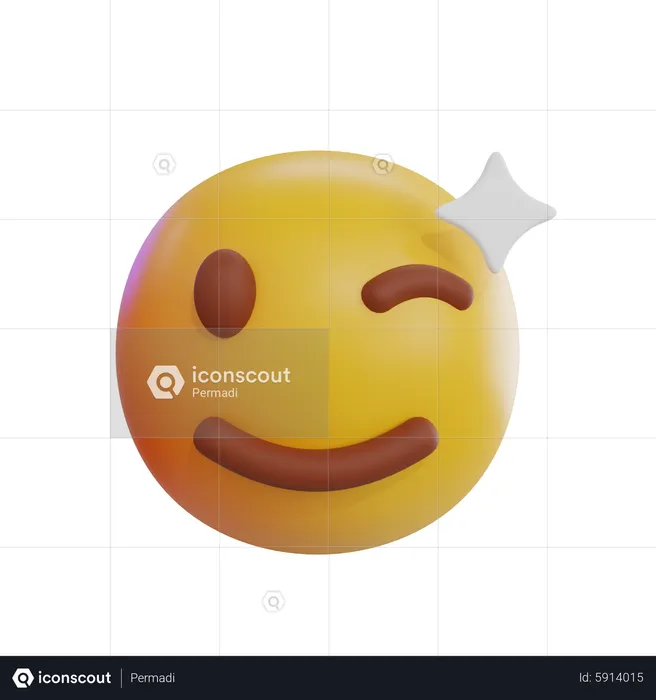 Winking Emoji Emoji 3D Icon