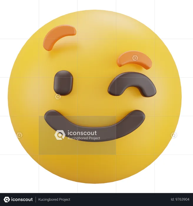 ウインク顔 Emoji 3D Icon