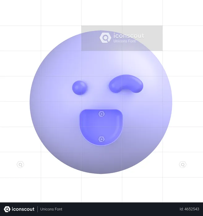 Winking Face Emoji 3D Icon