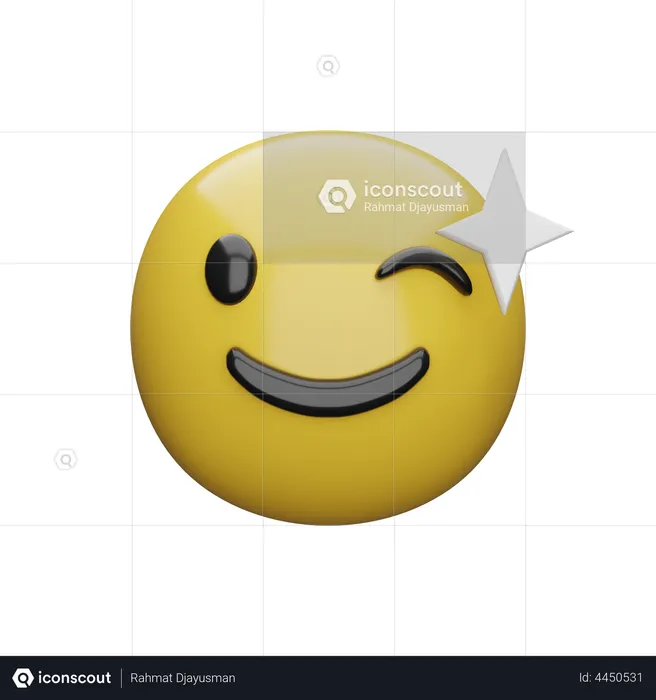 Winking Face Emoji 3D Emoji