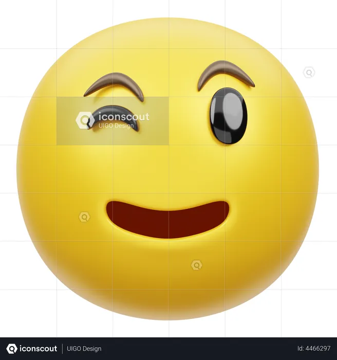 Winking Face Emoji 3D Emoji