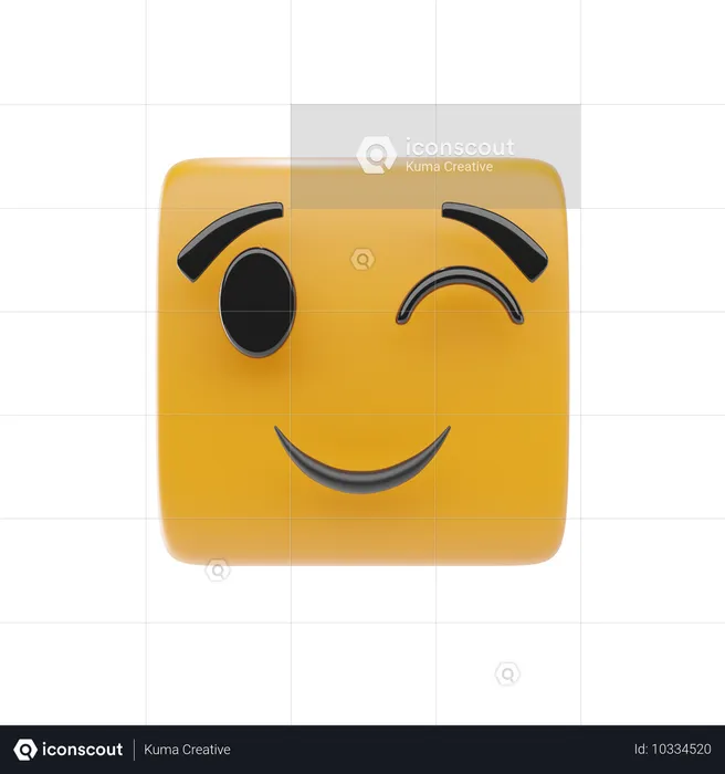 윙크하는 얼굴 이모티콘 Emoji 3D Icon