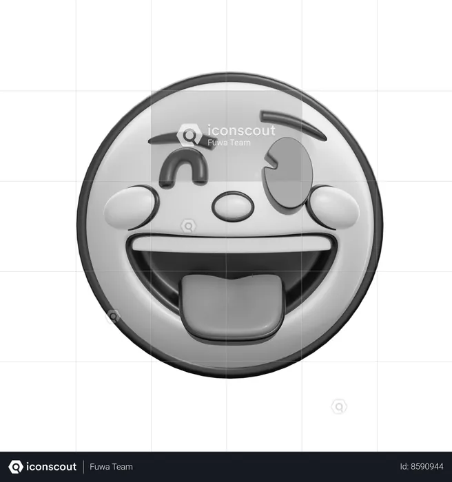Winking Face With Tongue Emoji 3D Icon