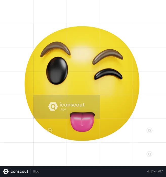 Winking Face With Tongue  3D Illustration
