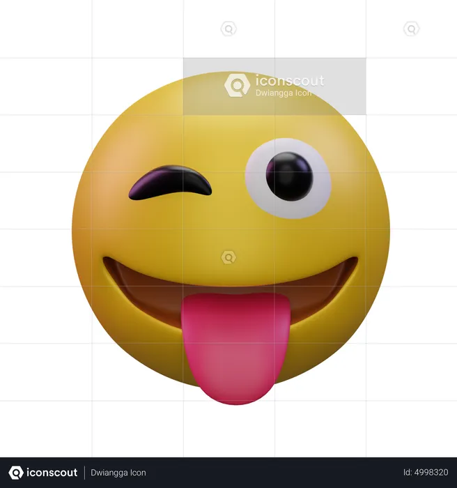 Winking Face With Tongue Emoji 3D Icon