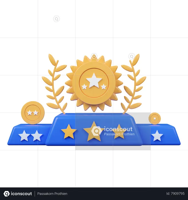 Winner Emblem Podium  3D Icon