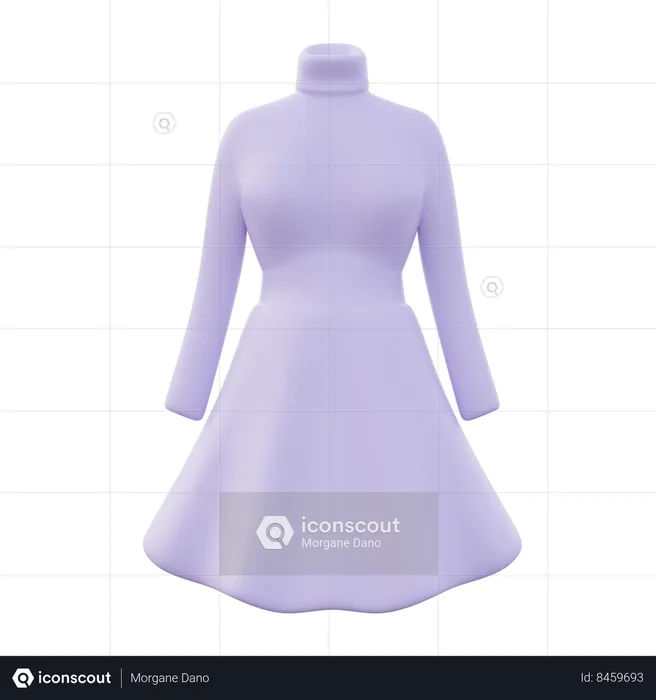 Winter Autumn Dress Mini Women  3D Icon