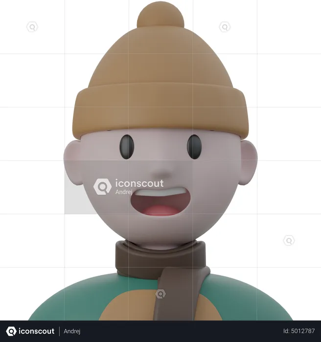 Winter Boy  3D Icon