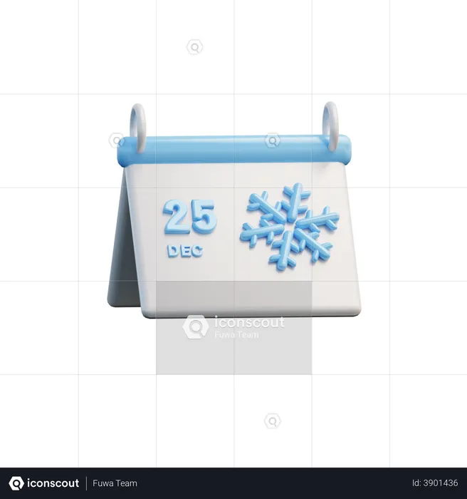 Winter Calendar  3D Illustration
