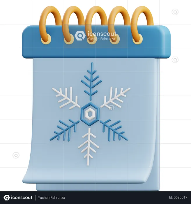 Winter Calendar  3D Icon