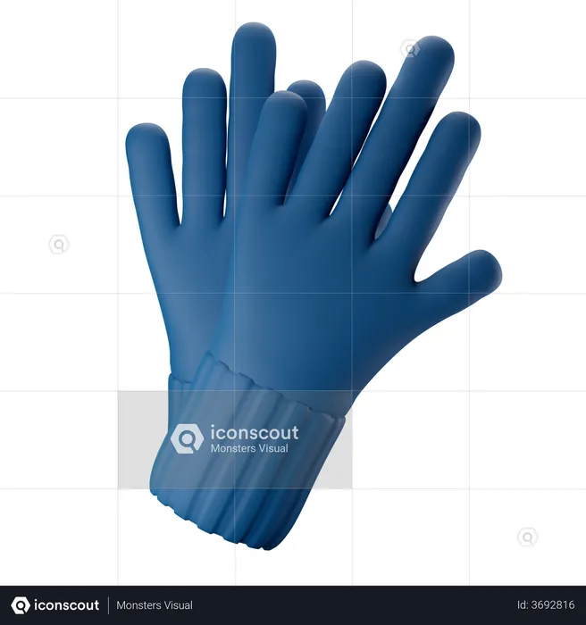 Winter Gloves  3D Illustration