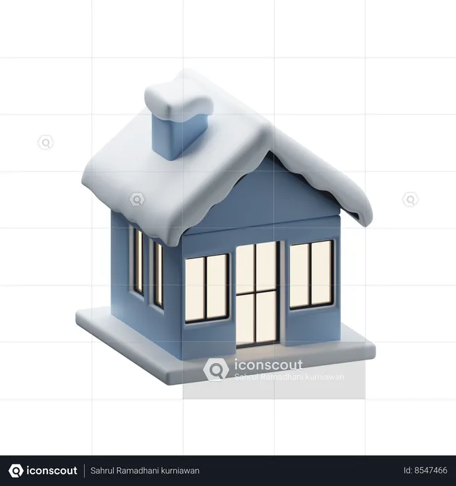 Winter house  3D Icon