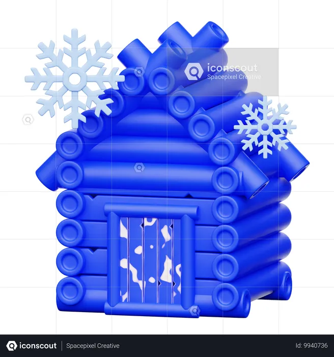 Winter house  3D Icon