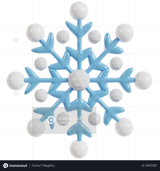 Winter Snowflake Crystal Design  3D Icon
