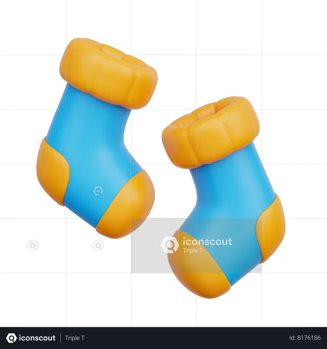 Winter Socks  3D Icon
