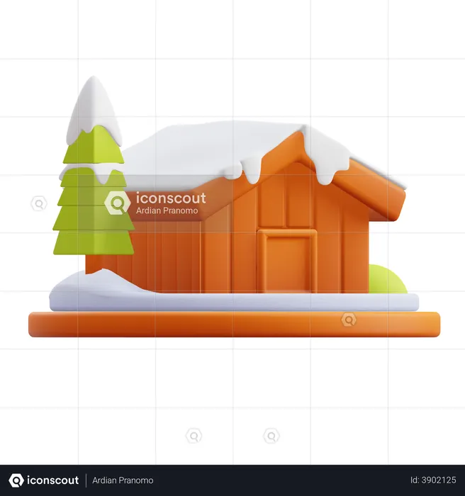 Winterhaus  3D Illustration