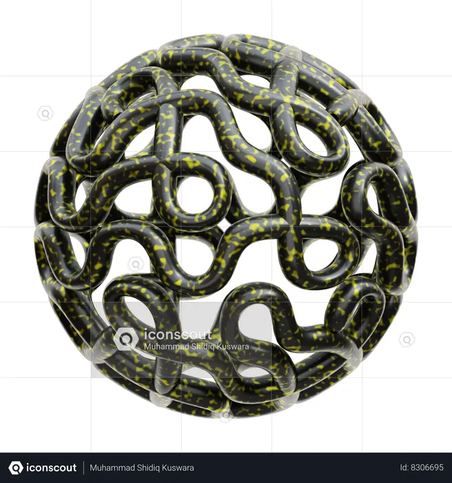 Metalic Wire Abstract Shape  3D Icon