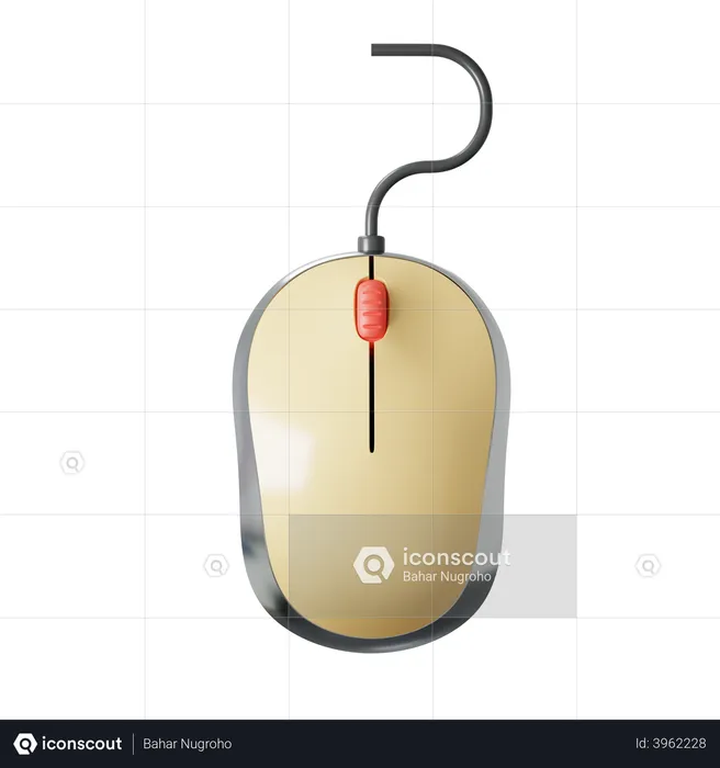 Wired Mouse  3D Illustration
