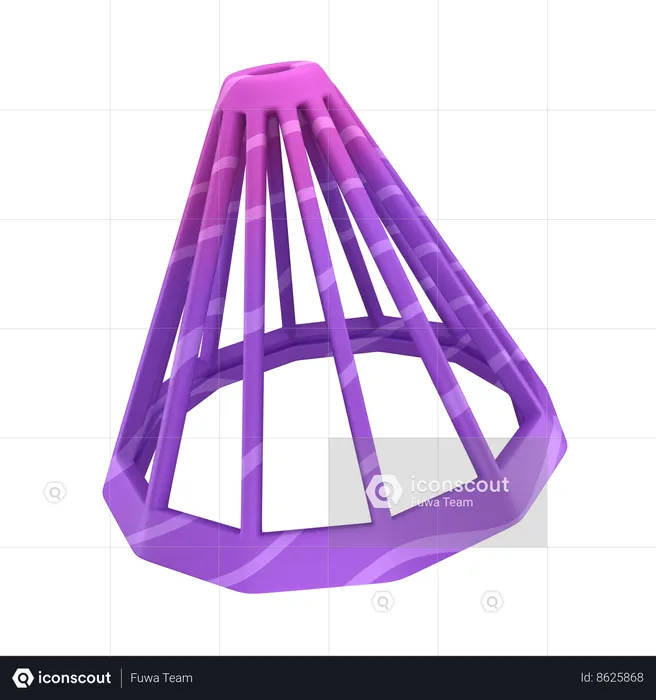 Wireframe Cone  3D Icon