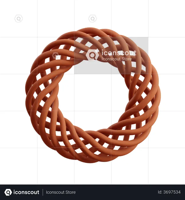 Wireframe Donut  3D Illustration