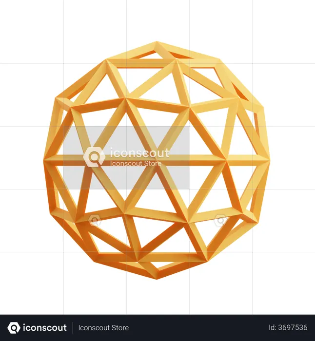 Wireframe Globe  3D Illustration