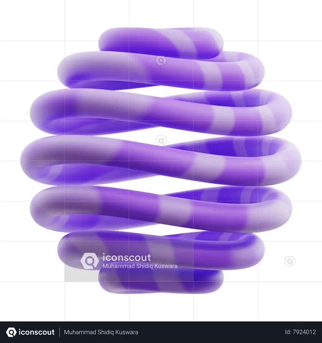 Wireframe Gradient Purple Abstract Shape  3D Icon
