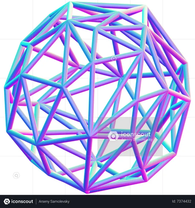 Wireframe Shape  3D Icon