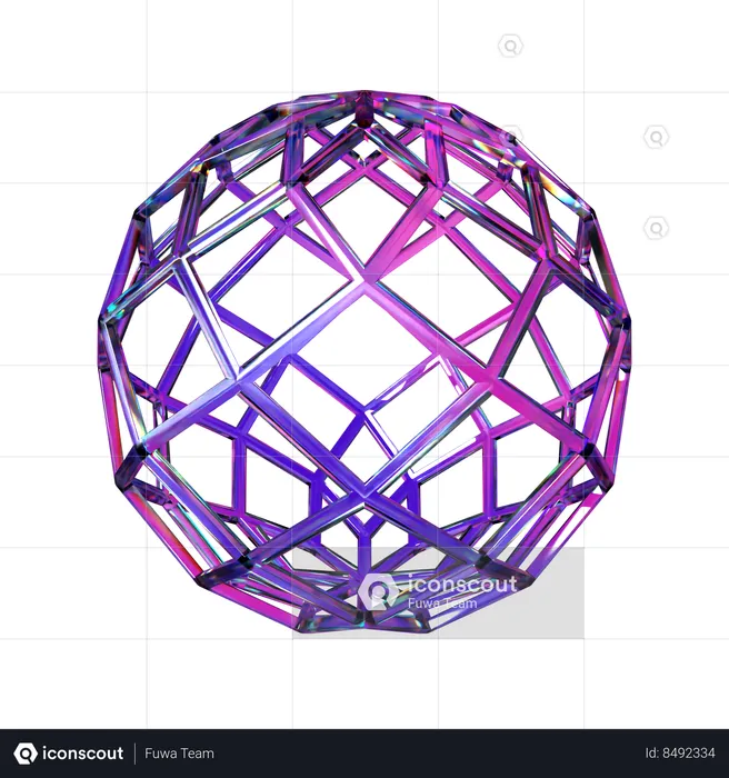 Wireframe Sphere  3D Icon