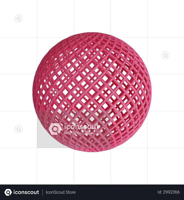 Wireframe sphere  3D Illustration