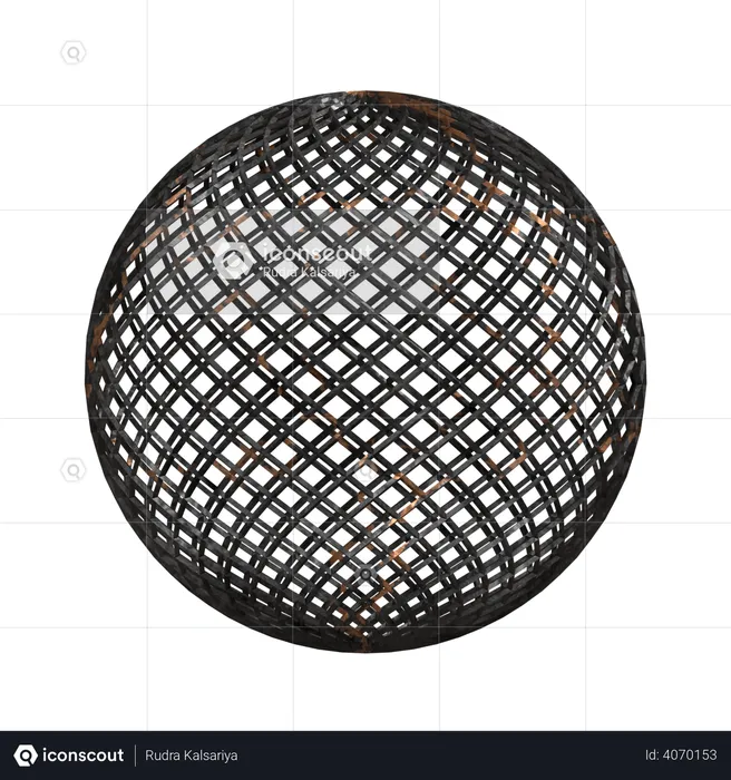 Wireframe Sphere  3D Illustration