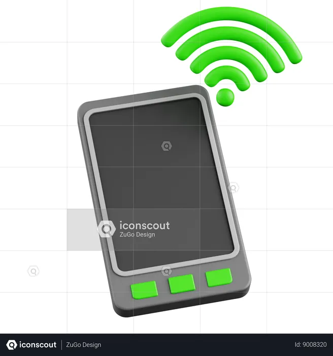 Wireles Phone Conection  3D Icon