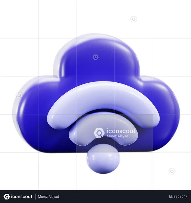 Wireless Cloud  3D Icon