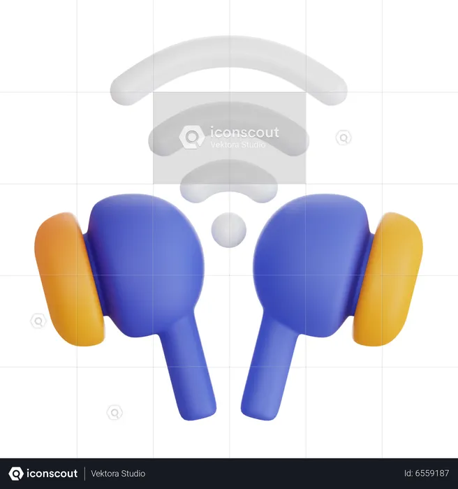 Wireless Earbud  3D Icon