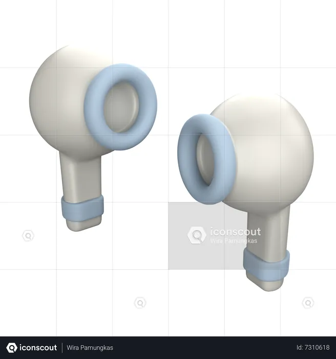 Wireless Earphone  3D Icon