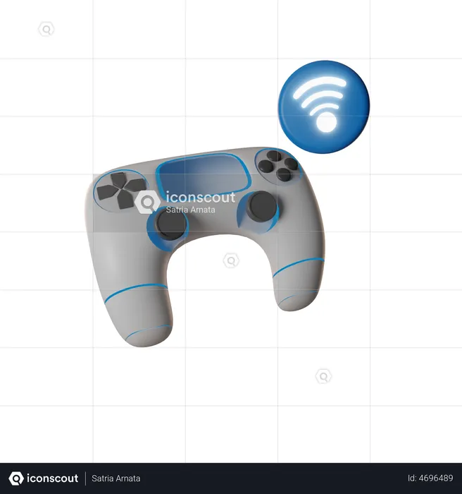 Wireless Game Controller  3D Illustration