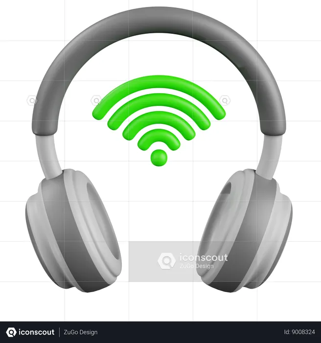 Wireless Headphone  3D Icon