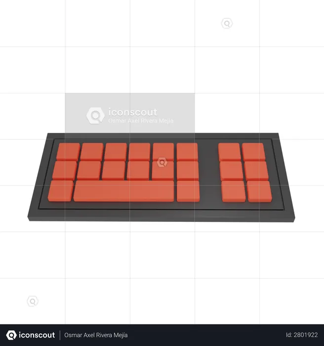Wireless keyboard  3D Illustration