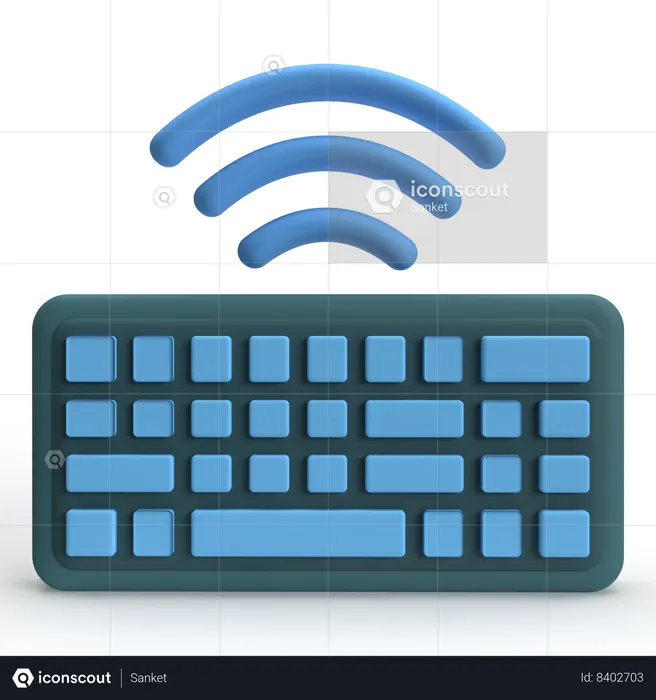 Wireless Keyboard  3D Icon