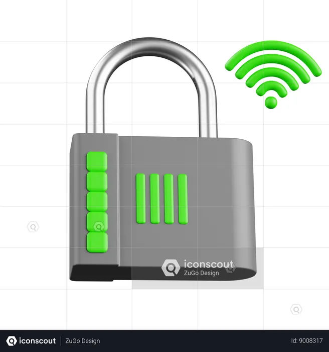 Wireless Lock  3D Icon