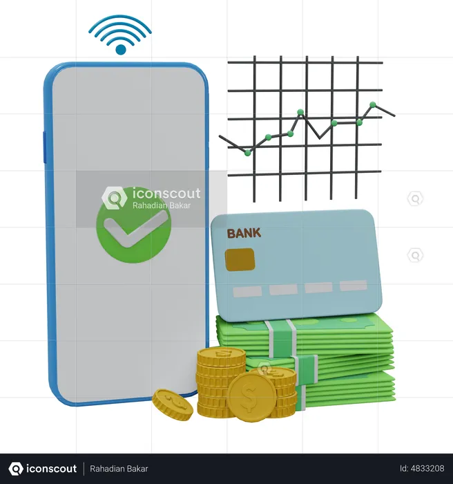Wireless Payment Successful  3D Icon