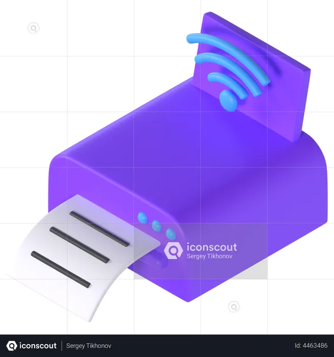 Wireless Printer  3D Illustration