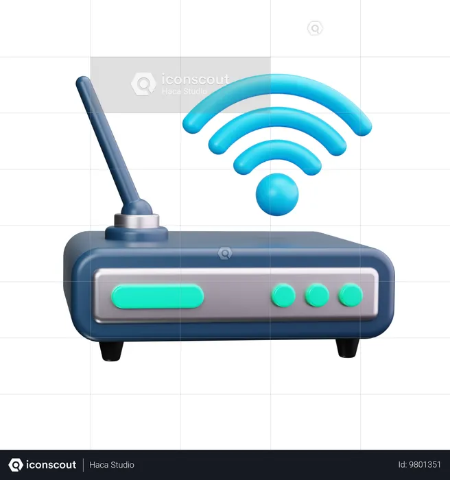 Wireless Router  3D Icon